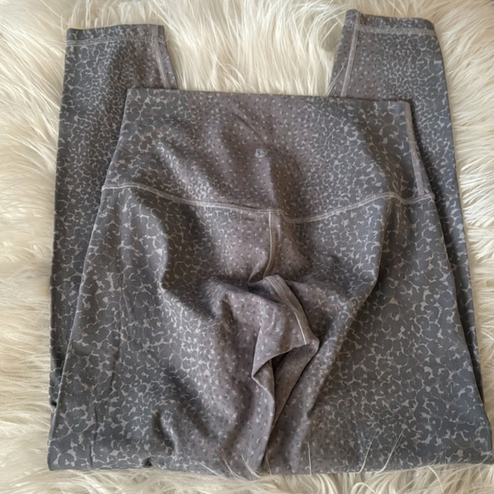 Lululemon Buttery Soft Grey Leopard Leggings - Picture 2 of 3